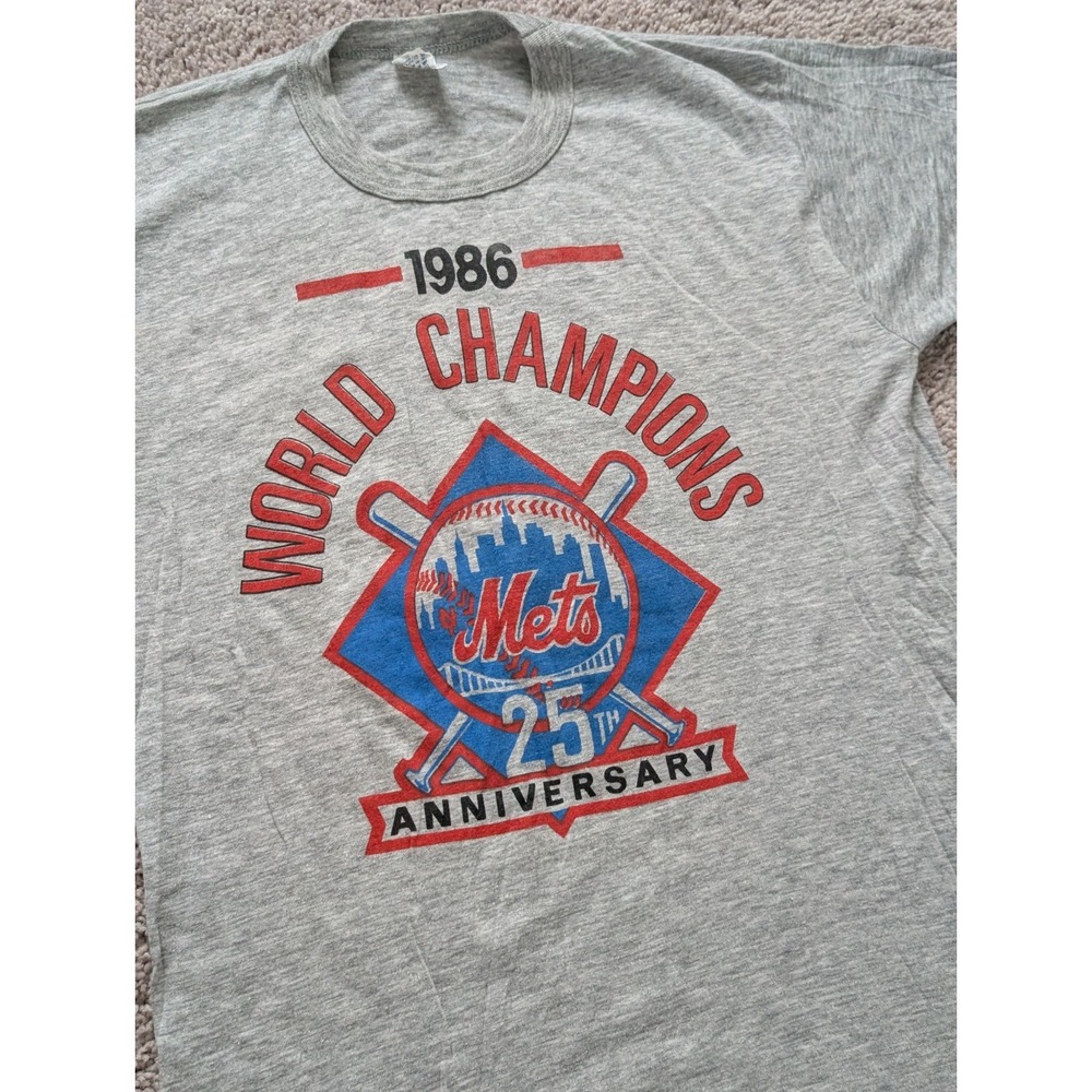 VTG Healthknit Shirt Mens Large Mets‎ Champions Single Stitch USA 80s Tri-Blend